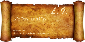 Lóth Irén névjegykártya
